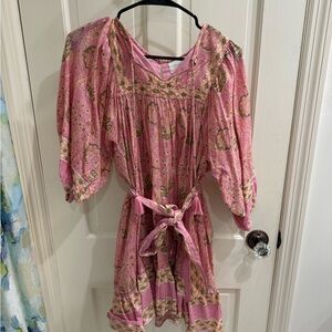 Cleobella Pink Floral Bohemian Dress